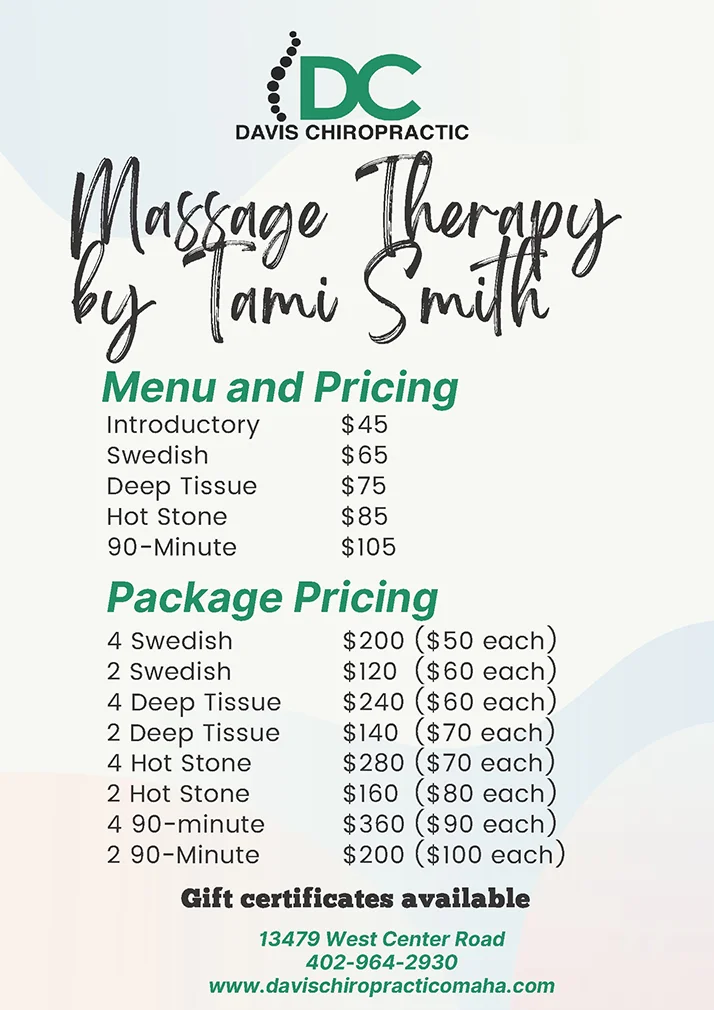 Chiropractic Omaha NE Massage Prices